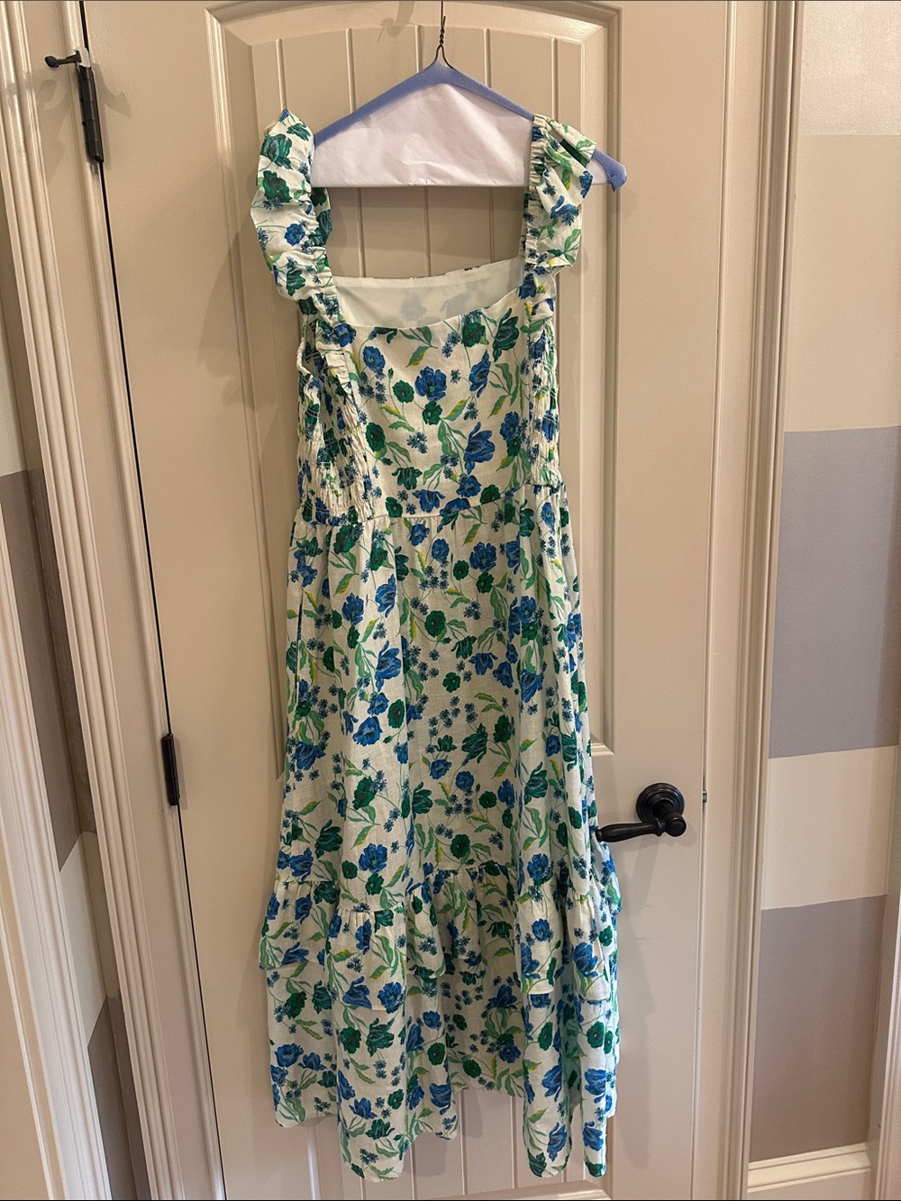 Blue & Green Floral Midi Dress - Picture 3 of 4